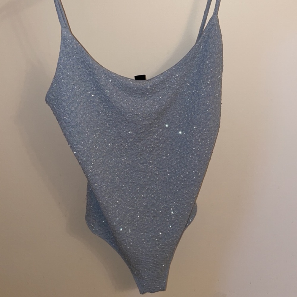 Light blue sparkly bodysuit